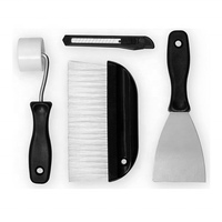4 PC Outil de suspension de papier peint Kit d'outils de revêtement mural avec brosse suspendue, grattoir, rouleau de couture et outil d'artisanat à encliqueter