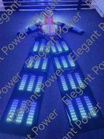 Keluaran baru kostum Robot LED kendali jarak jauh warna pengubah warna kostum robot tari led untuk pesta