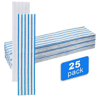 Lot de 25 tampons jetables en microfibre pour serpillière plate de 18 pouces, tampons de remplacement pour nettoyage de sol haute performance
