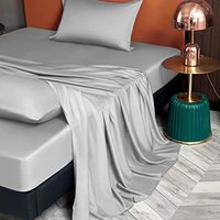 Draps d'hôtel certifiés Oeko Tex 100% bambou tissé soie/coton 300TC lot de 4 pièces