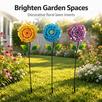 Meilleure vente : Décoration florale créative en fer forgé pour jardin, à enfouir dans la pelouse, style pastoral