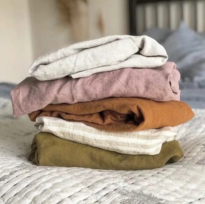 Ropa de cama personalizada para niños, Sábana de lino orgánico 100%, juego de cama de cuna de bebé, Sábana <span class=keywords><strong>bajera</strong></span> ajustada - Product Image 5
