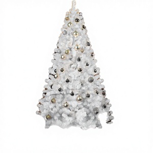 8 FT Lightweight Unlit Hinged Christmas Pine <b>Tree</b> with 1350 <b>Branch</b> Tips Artificial Silver and Sturdy Metal Stand Indoor - Product Image 2
