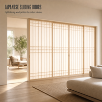 Porte coulissante japonaise Shoji, cadre en bois massif, panneaux filtrant la lumière, séparateur de cuisine/cloison d'appoint pour appartement, taille personnalisée, gain de place