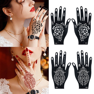 Autocollants de tatouage peints à la main, pochoirs évidés, pochoirs de tatouage personnalisés style dentelle florale, <span class=keywords><strong>henné</strong></span> - Product Image 3