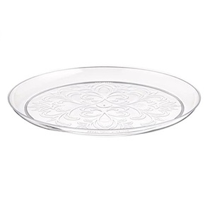 Wedding Party Home Holiday Decor 6" Clear Plastic Saucer Charger Plates Floral Flower Dish Plastic Clear Plate