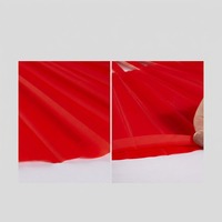 Éventail de Kung Fu Chinois Rouge BX5040 à Côtes en Plastique, Son Fort, pour Tai Chi, Danse Wushu, Spectacle, Accessoire Pliant
