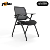 Chaise de formation empilable avec tablette d'écriture, fabrication OEM/ODM, chaise de conférence en maille durable pour la formation et les séminaires d'entreprise