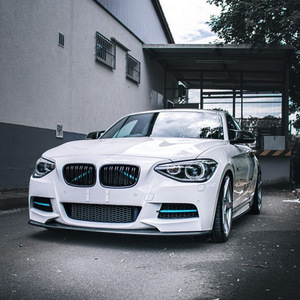 Front Bumper <b>Lip</b> <b>Splitter</b> For Bmw 1 Series F20 F21 Early M Sport 2012 2014 Piano Black Carbon Fiber Texture PP Material - Product Image 2