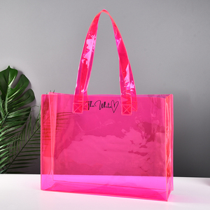 Sac fourre-tout de luxe en PVC transparent, taille <span class=keywords><strong>XXL</strong></span> (50x40x13cm), étanche, avec logo holographique imprimé, pour cosmétiques, dessins animés et mariages - Vente en gros - Product Image 4