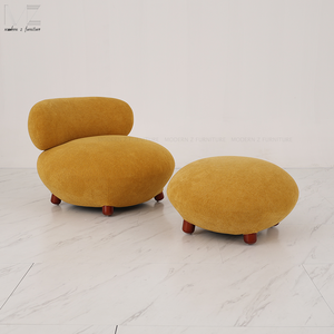 Sillón Moderno de Acento con Otomana Estilo Bouclé de Mediados de Siglo <span class=keywords><strong>para</strong></span> Sala de Estar y Ocio en el Hogar al por Mayor - Product Image 5