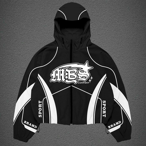 Custom Logo <b>Summer</b> <b>Men</b> Windbreaker Clothing Set Breathable Lightweight Printed <b>Jacket</b> and Pants for Gym Sports and Casual Use - Product Image 3