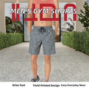 Pantalones Cortos Deportivos Casuales para Hombre, Verano, Moda, Logotipo Personalizado Bordado, Cierre con Cordón, Tejido de Punto, Cintura Media, 100% Poliéster - Product Image 2