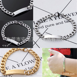 สร้อยข้อมือสแตนเลสสตีล Anno Jewelry ดีไซน์เรขาคณิตสีทอง สำหรับผู้ชาย เครื่องประดับแฟชั่น - Product Image 1