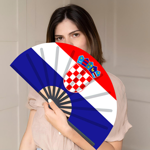 Abanicos Plegables de Bambú con la Bandera de Croacia al por Mayor, Abanico de Mano para Carnaval, Boda, Festival, Fiesta, Agencia de Viajes - Product Image 5