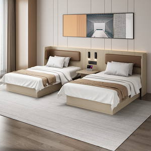 Bilido <span class=keywords><strong>Deluxe</strong></span> Queen Bed Modern Wood Panel Dormitorio Suite para hoteles y villas estándar para Holiday Inn Apartment & Hostel Habitaciones - Product Image 1