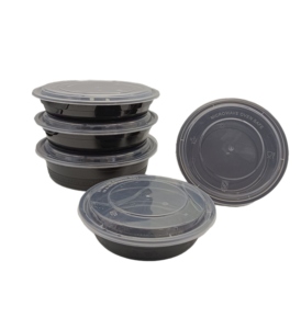 Contenitore <span class=keywords><strong>per</strong></span> Pranzo Rotondo Nero in PP Usa e Getta, Adatto al Microonde, Ciotola <span class=keywords><strong>per</strong></span> Zuppa da 30 oz con Coperchio in Plastica - Product Image 2