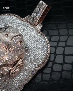 Colgante de Diamante de Laboratorio Personalizado, Oro de 9K-18K, Joyería Hip Hop con Certificado de Autenticidad, Corte Brillante Redondo - Product Image 4