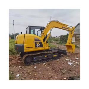 Excavadora Komatsu usada en buen estado, 6 toneladas PC60 con alta calidad a la venta, excavadora hidráulica de segunda mano PC60 sobre orugas - Product Image 1