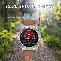Jam Tangan Pintar Olahraga Luar Ruangan KC80 Baru Layar AMOLED 1,43 Inci Baterai 450mAh 4 Hari Asisten Suara AI Magnetik Kompas IP65