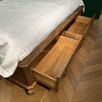 Ensemble de chambre à coucher au design farmhouse, finition antique, qualité supérieure, meubles en bois massif, lit en bois et décoration intérieure