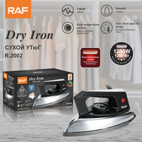 Fer à repasser à sec classique RAF R.2002 1200W avec contrôle de température réglable, semelle lisse, chauffe rapide pour la maison, le linge et les vêtements