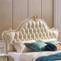 Neuerscheinung Modernes Luxuriöses Europäisches Design Leder-Polsterbett Massivholzrahmen Schlafzimmermöbel