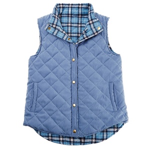 2020 YIWU Factory Plaid Femmes Gilet matelassé réversible surdimensionné en Stock - Product Image 4