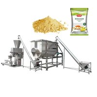 Máquina automática para ensacar harina de maíz de 15 kg, 25 kg y 50 kg con mezcladora de cinta, línea de mezcla, llenado y empaquetado