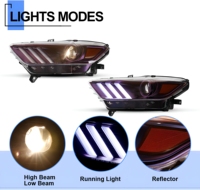 Ensemble de phares LED pour Ford Mustang 2015-2017, style GT350, projecteur avec tube DRL, faisceau haut et bas, paire gauche et droite