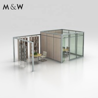 M&W Factory Manufacturer Aluminium Glass Office Partition Wall Frame Soundproof Design Office Partition