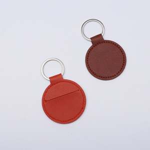 <b>Custom</b> Round PU Leather Keychain Holder for Medals, Coins, or Badges, Personalized <b>Key</b> <b>Ring</b> with Logo for Promotional Gifts - Product Image 3