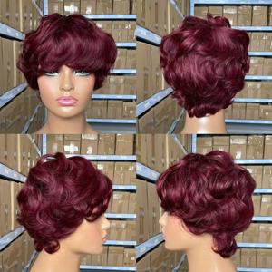 Perruque en cheveux humains bouclés brésiliens 12A, cuticules alignées, pour femmes - Densité 180%, sans trame - Product Image 3