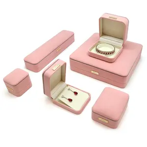 Factory In Stock High-end Jewelry Box Microfiber Jewelry Packing Box Custom Gift Box