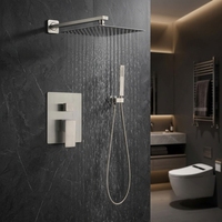 Système de douche encastré haute pression, ensemble de douche de salle de bain avec pomme de douche de 8 à 12 pouces et douchette à main, robinets de pluie combinés