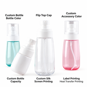 Promotion : Flacons pulvérisateurs uniques en PET 30 ml – Contenants vides pour crème visage, lotion, shampoing, avec pompe, personnalisables (marque privée) - Product Image 1