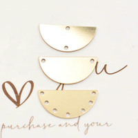 Connecteurs de charme en forme de lune véritable pendentif demi-cercle rempli d'or 14K avec 2/6 trous pour la fabrication de bijoux de bracelet de collier à faire soi-même