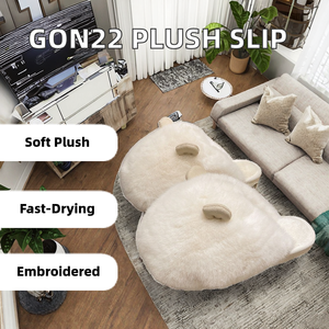 Gon22 Vegan Fur Women's Spring Autumn Anti-Static Lighted Hard-Wearing Outdoor Plush Design Embroidery <b>Cushioned</b> Warm for - Product Image 2