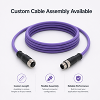 Cable M12 de 5 pines, 180 grados, código A, macho a hembra, cable M12 M16 impermeable, 5P 8P8C, cable eléctrico de alimentación, Ethernet industrial