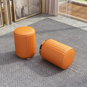 Tabouret de coiffeuse moderne au design nordique épuré, en tissu écologique, chaise de manucure pour chambre à coucher et petit appartement - Product Image 1