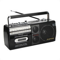 Radio FM stéréo DSP rétro avec lecteur de cassette, prise en charge des cartes TF/SD, lecture USB, style classique, rechargeable par USB