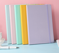 Cuaderno de papelería de cuero PU de dibujos animados A5 con logotipo personalizado cuaderno diario para estudiante