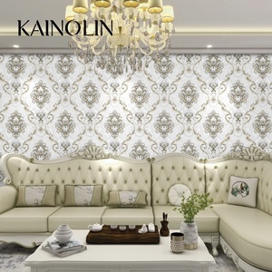 <span class=keywords><strong>Papier</strong></span> <span class=keywords><strong>peint</strong></span> <span class=keywords><strong>baroque</strong></span> damassé victorien 3D blanc et or, texturé, anti-moisissure, pour salon, cuisine, chambre, école, hôtel - Product Image 1