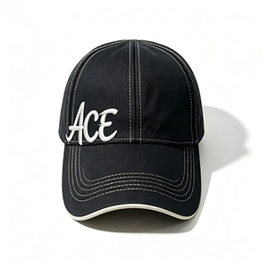 Unisex ACE Embroidered <b>Baseball</b> <b>Cap</b> <b>Black</b> Adjustable <b>Baseball</b> Hat White Stitching Casual Sporty <b>Cap</b> Daily Travel Outdoor - Product Image 5