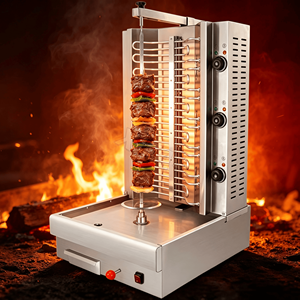 Machine à griller les brochettes automatiques rotatives commerciales, sans fumée, électroplaquée, pour barbecue d'intérieur, cuisinière électrique à kebab - Product Image 1