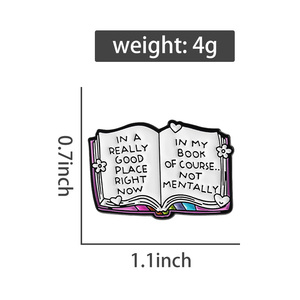 Ở một nơi thực sự tốt ngay bây giờ MEN Pin vui cuốn sách Quote Trâm ve áo huy hiệu đồ trang sức quà tặng cho bookish bạn bè bán buôn - Product Image 6