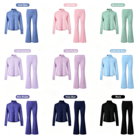 Tenue de danse pour enfants, haut de sport extensible en nylon et spandex et pantalon évasé, tenue d'entraînement de gymnastique pour filles pour studio de danse