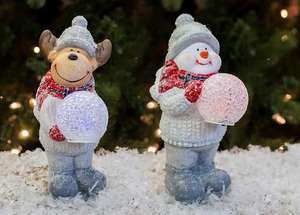 Conjunto de bolas de neve, conjunto de 2 peças com resina/homem de neve solto e boneco de neve com luz de led - Product Image 4