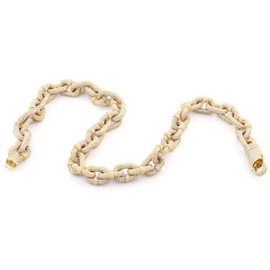 Cadena de eslabones de diamante de estilo Hip Hop, collar de moissanita de 15mm de ancho, plata 925/14k/18k de oro de cada tamaño - Product Image 2