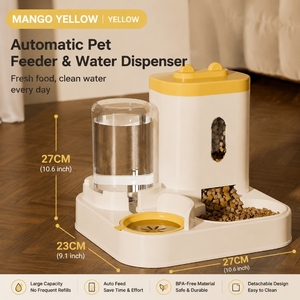 Distributore Doppio Cibo e Acqua per Animali Domestici Anti-Schizzi Impermeabile, Ricarica Semi-Automatica 2-in-1, Serbatoio Trasparente Grande Capacità per Cani e Gatti - Product Image 5